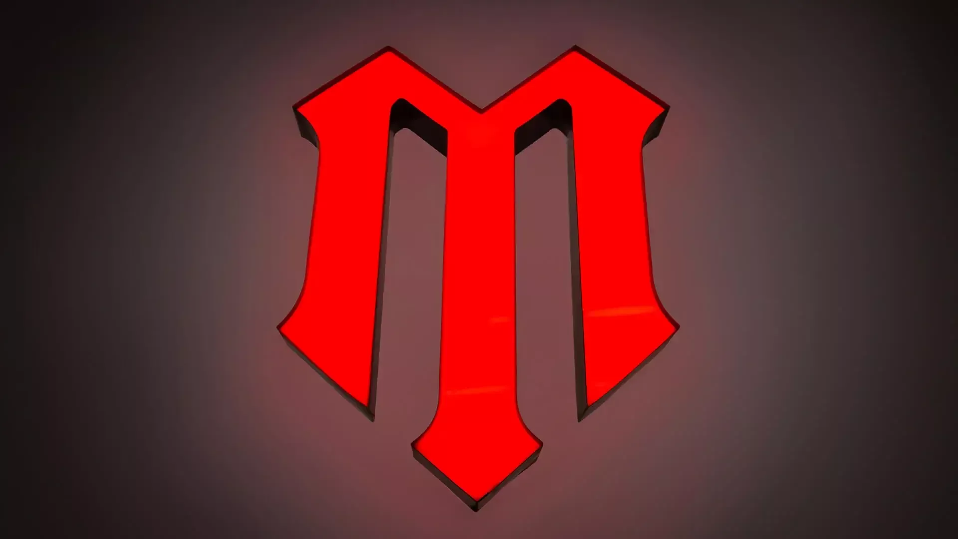 Letter M - aangepaste letter verlichte LED in rood